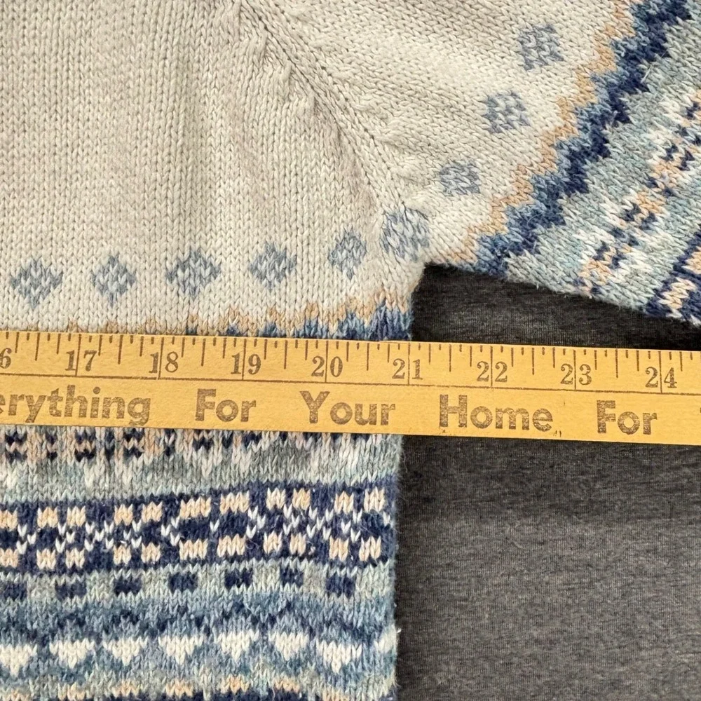Heirloom Collectibles Sweater Womens XL Fair Isle Full Zip Ribbed Cardigan
